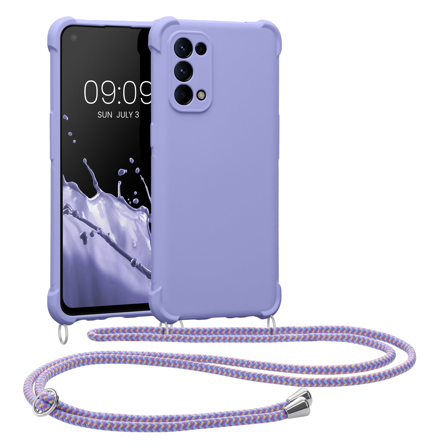 kwmobile Necklace Case Compatible with Oppo Find X3 Lite - Cover with Lanyard - Silicone Protective Case