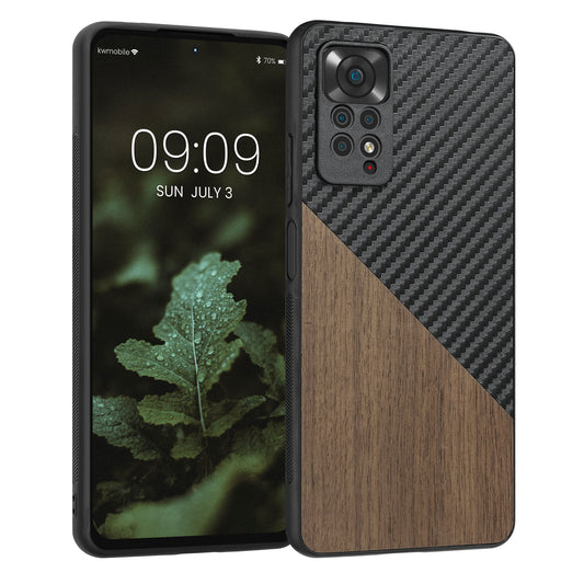 kwmobile Hülle kompatibel mit Xiaomi Redmi Note 11 Pro / Note 11 Pro (5G) / Note 12 Pro (4G) - Handyhülle - Handy Schutzhülle - Smartphone Cover - Dunkelbraun Schwarz Dunkelbraun  [dsg01]