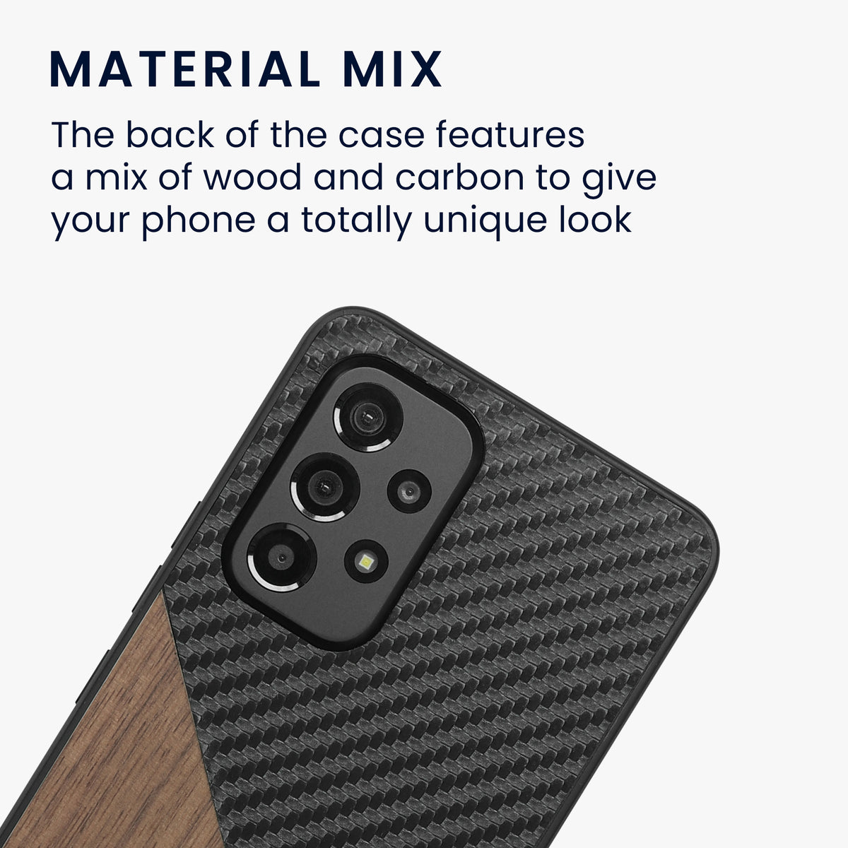 Samsung Galaxy A53 5G Phone Case Walnut Wood Carbon