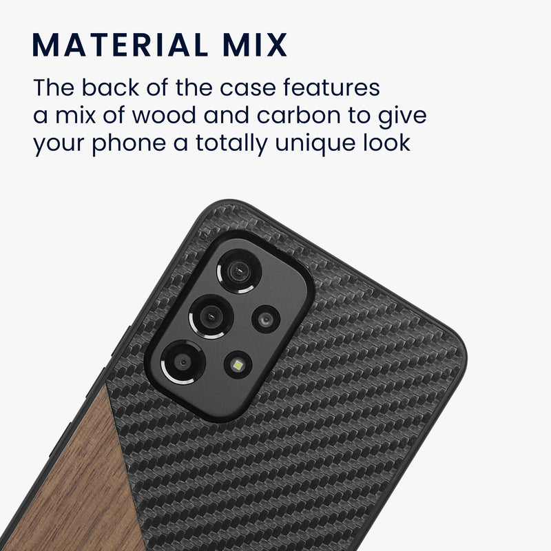 Samsung Galaxy A53 5G Phone Case Walnut Wood Carbon