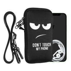 Cell Phone Pouch with Chain for 6.5" Smartphones 16.5 x 8.9 cm Inner Dimensions Don't Touch My Phone