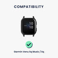 kwmobile Uhrenarmband für Garmin Venu Sq Music / Sq Armband - Fitnesstracker Band Set aus Silikon - Ersatzarmband