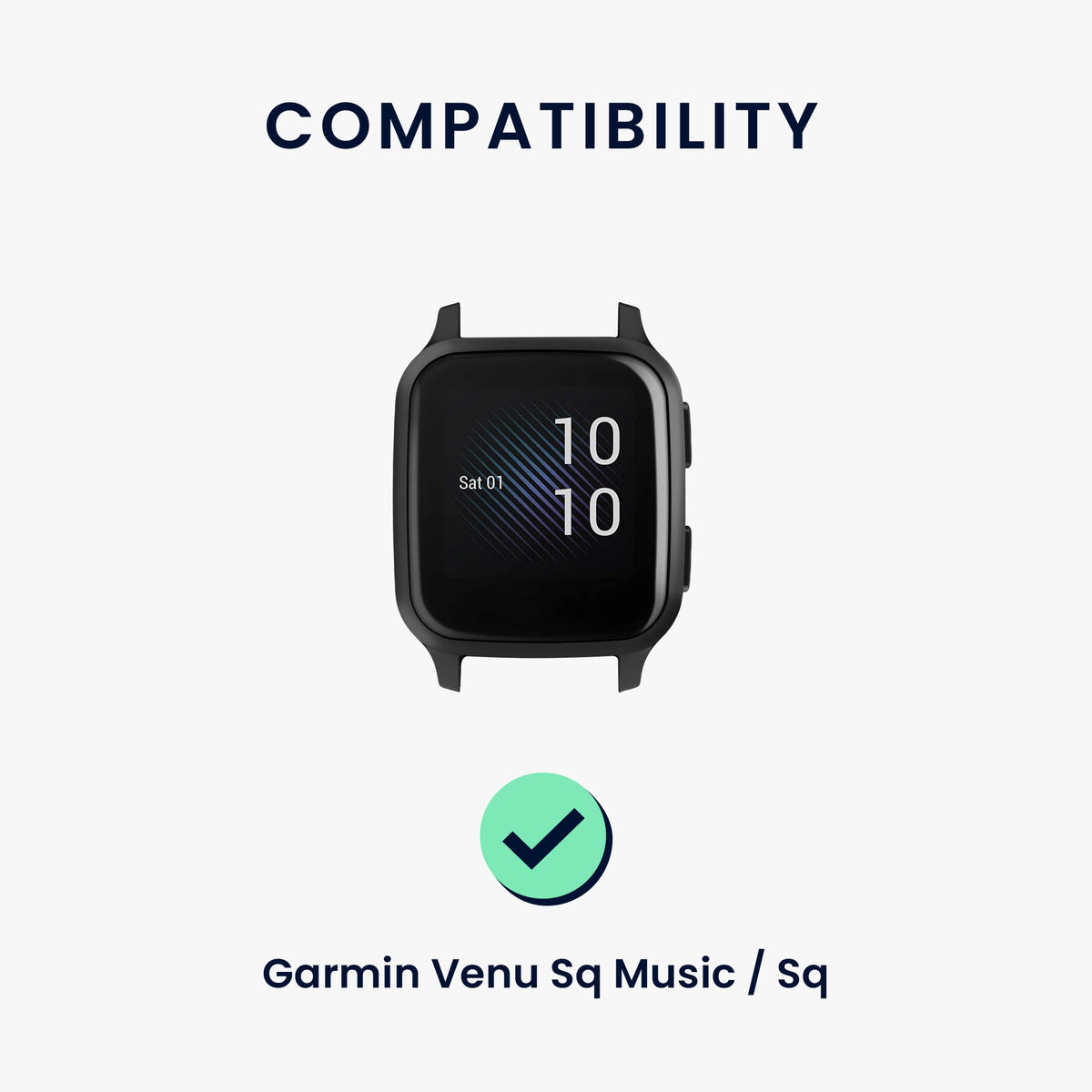 kwmobile Uhrenarmband für Garmin Venu Sq Music / Sq Armband - Fitnesstracker Band Set aus Silikon - Ersatzarmband