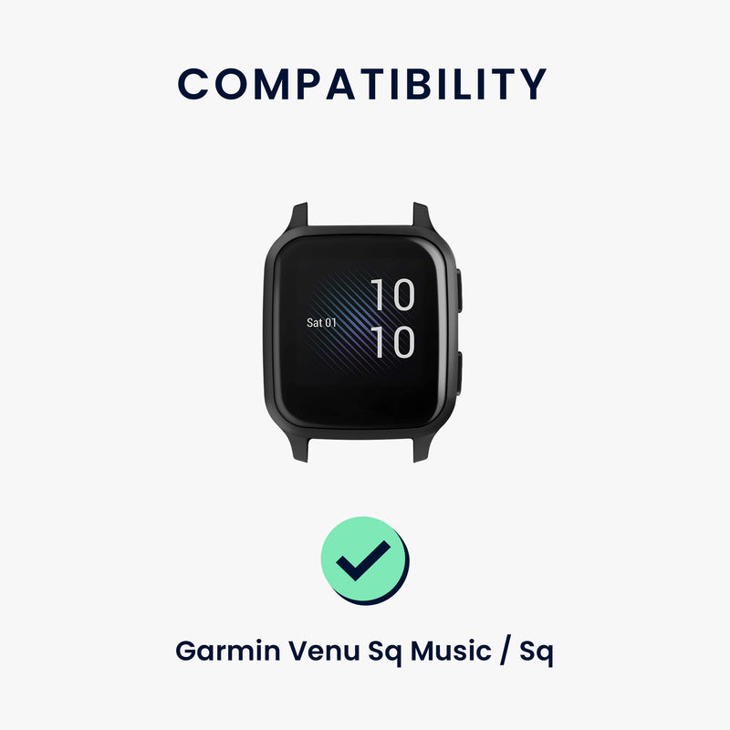 kwmobile Uhrenarmband für Garmin Venu Sq Music / Sq Armband - Fitnesstracker Band Set aus Silikon - Ersatzarmband