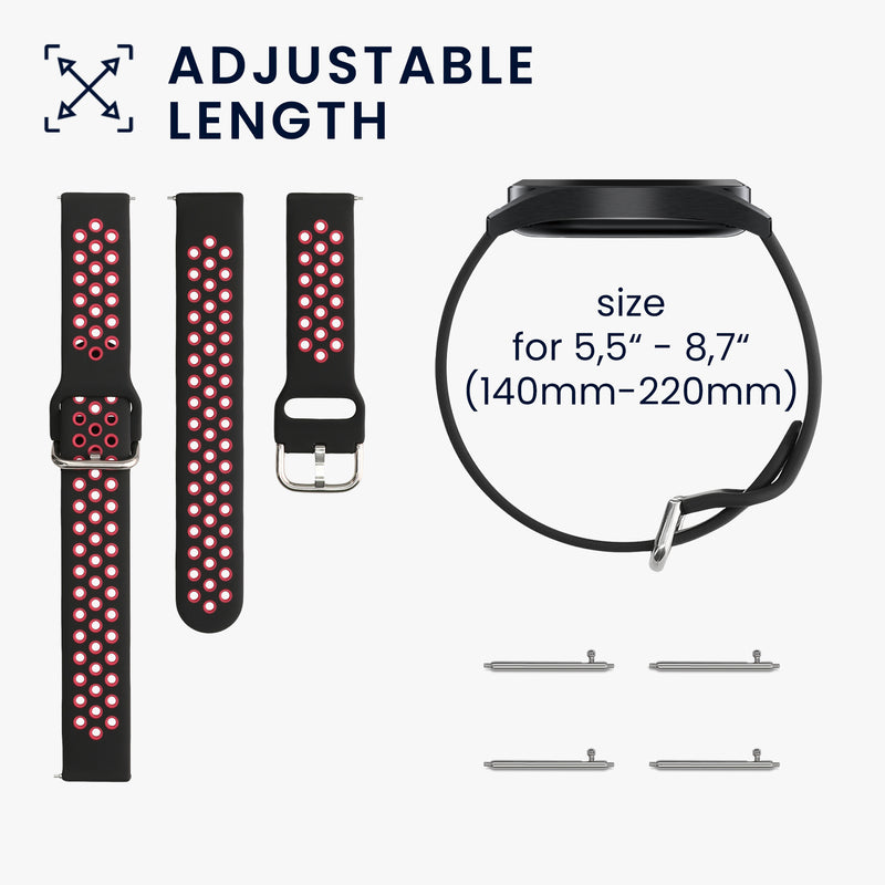 kwmobile Uhrenarmband für Garmin Venu Sq Music / Sq Armband - Fitnesstracker Band Set aus Silikon - Ersatzarmband