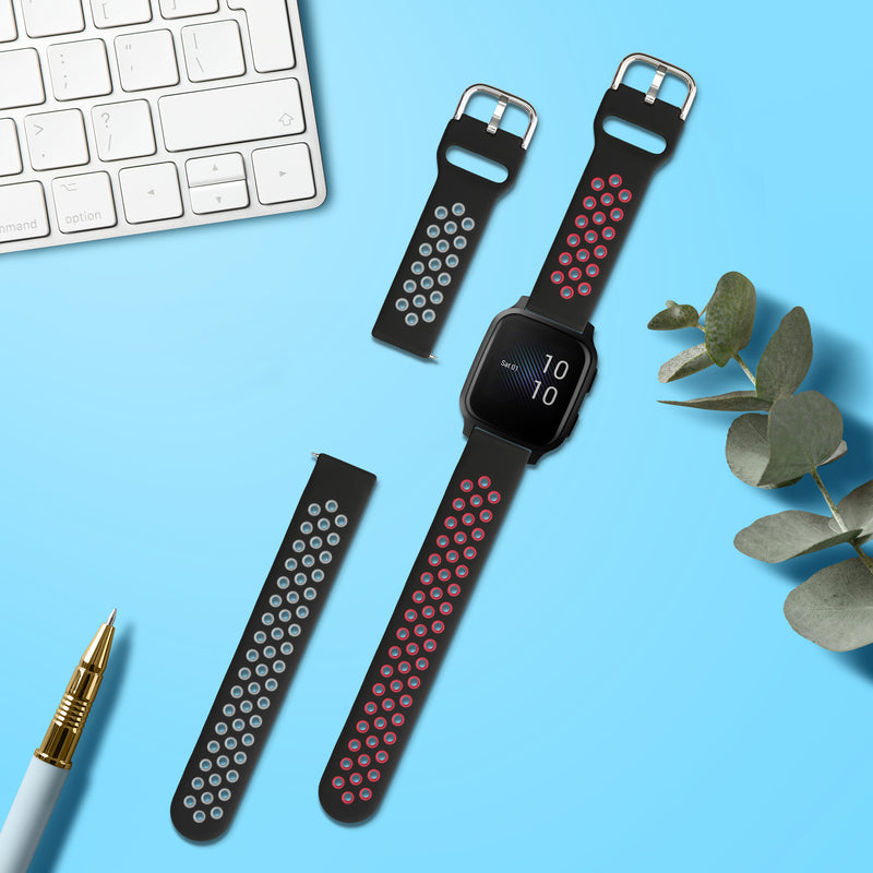 kwmobile Uhrenarmband für Garmin Venu Sq Music / Sq Armband - Fitnesstracker Band Set aus Silikon - Ersatzarmband