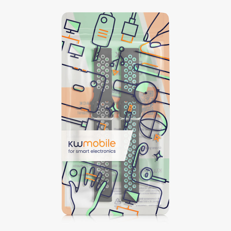 kwmobile Uhrenarmband für Garmin Venu Sq Music / Sq Armband - Fitnesstracker Band Set aus Silikon - Ersatzarmband