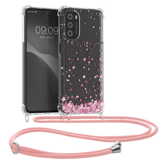 kwmobile Necklace Case compatible with Motorola Moto G52 / Moto G82 5G Cover Silicone Case with Lanyard