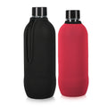 kwmobile 2x Schutzhülle kompatibel mit SodaStream Glasflasche - Neopren Hülle - Flaschen Kühler für Wasser Karaffe in Schwarz Rot Schwarz  [dsg01]