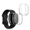 kwmobile 2x Silikon Hülle für Fitbit Versa 4 / Sense 2 Schutzhülle - Fullbody Display Cover Set aus Silikon - Transparent Transparent  [dsg02]