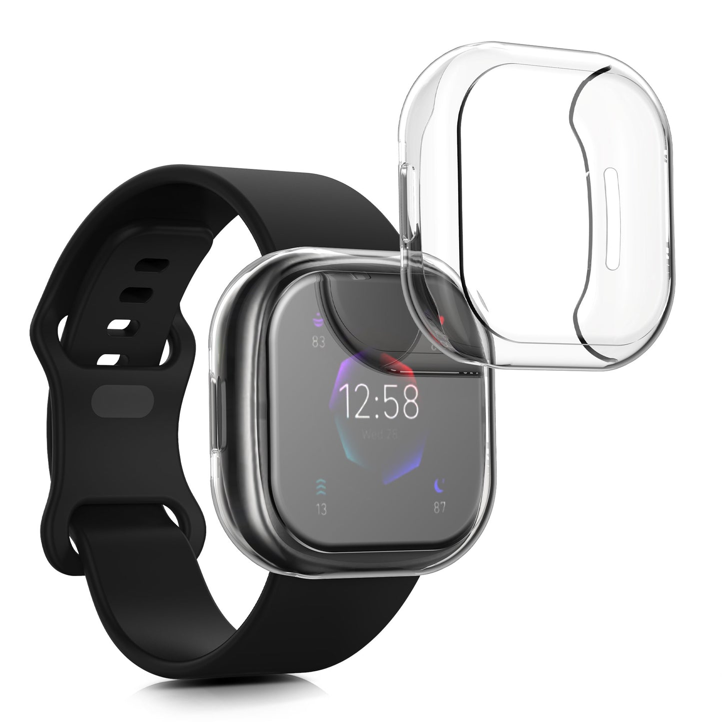 kwmobile Schutzhülle für Fitbit Versa 4 / Sense 2 - Fullbody Display Cover Set - Hüllen