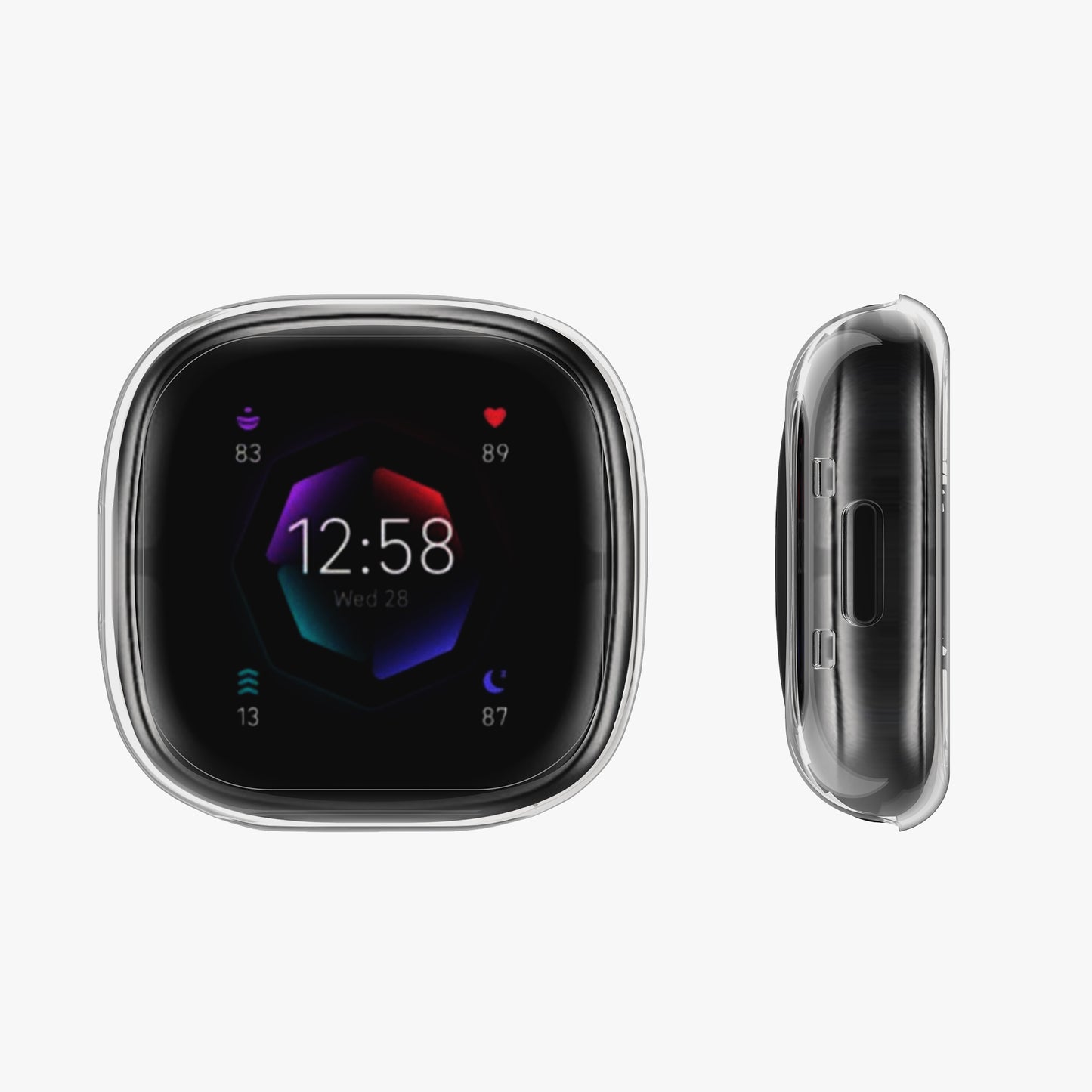 kwmobile Silicone Case for Fitbit Versa 4 / Sense 2 Protective Fullbody Display Cover Set