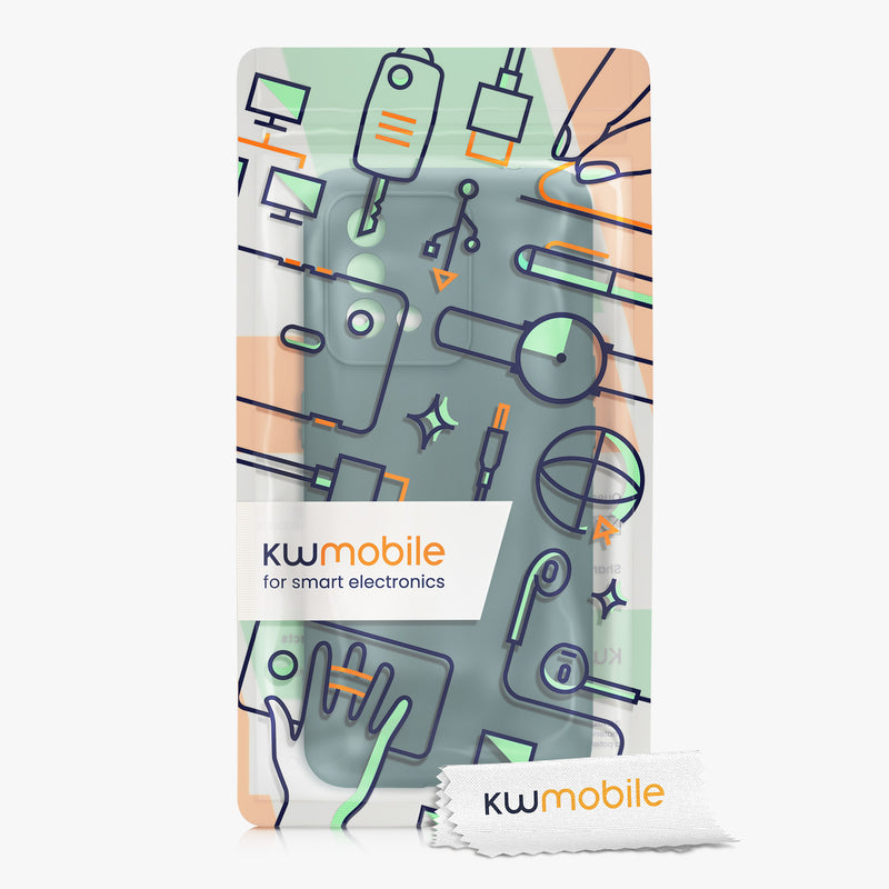 kwmobile Slim Case kompatibel mit Oppo A74 Hülle - Handyhülle aus Silikon - Petrol matt - Hüllen