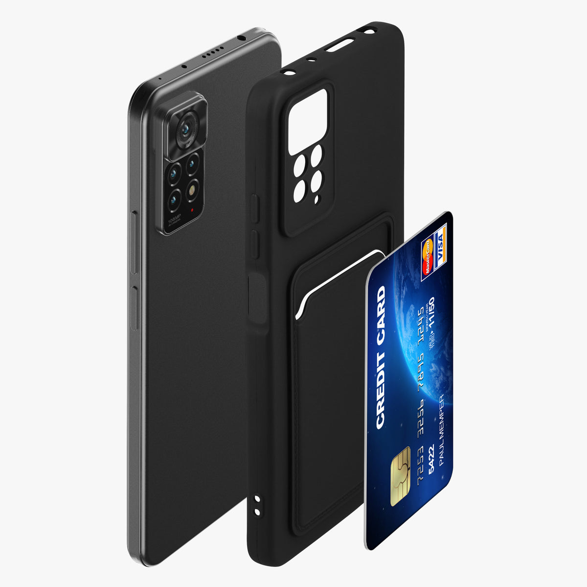 Wallet Case for Xiaomi Redmi Note 11 Pro / Note 11 Pro (5G) / Note 12 Pro (4G) Matt Silicone