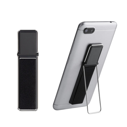 kwmobile Smartphone Fingerhalter mit Standfunktion - Handy Halter Griff Halterung selbstklebend - kompatibel mit magnetischen Autohalterungen - für alle Handy Modelle - Schwarz Schwarz  