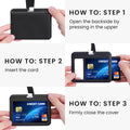 kwmobile ID Card Holder Set Hardcase Card Protector with Lanyard ID Card Sleeve
