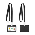 kwmobile 2x ID Karten Schutzhülle - 2er Set PP Hülle für Ausweis - Hardcase Kartenschutzhülle mit Band - ID Card Hülle - in Schwarz Schwarz  [dsg03]