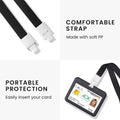 kwmobile ID Card Holder Set Hardcase Card Protector with Lanyard ID Card Sleeve