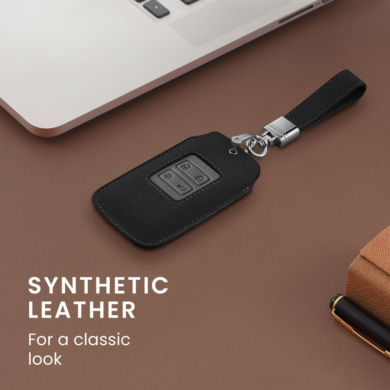 kwmobile Car Key Fob Cover made of Faux Leather compatible with Renault 4-Button Smartkey (Keyless Go only) - Key Fob Case - Cover