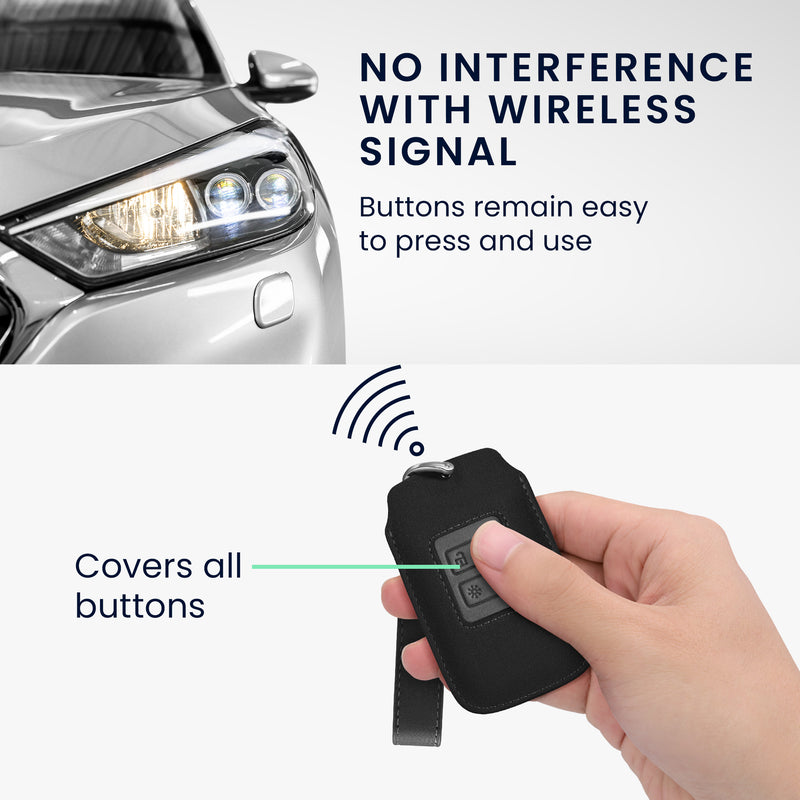 kwmobile Car Key Fob Cover made of Faux Leather compatible with Renault 4-Button Smartkey (Keyless Go only) - Key Fob Case - Cover