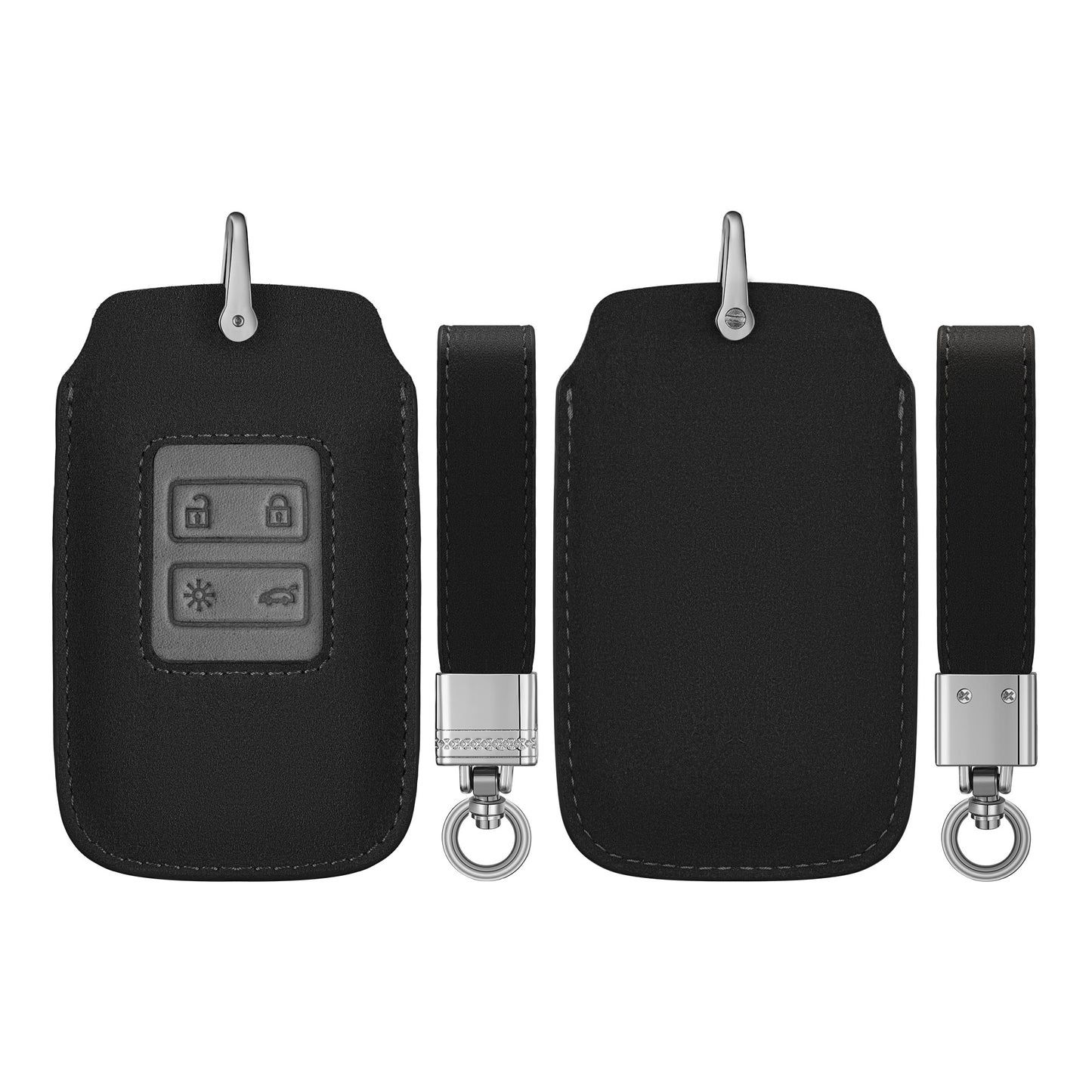 kwmobile Car Key Fob Cover made of Faux Leather compatible with Renault 4-Button Smartkey (Keyless Go only) - Key Fob Case - Cover