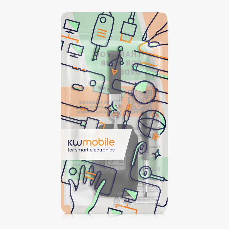 kwmobile Autoschlüssel Kunstleder Hülle kompatibel mit Renault 4-Tasten Smartkey Autoschlüssel (nur Keyless Go)
