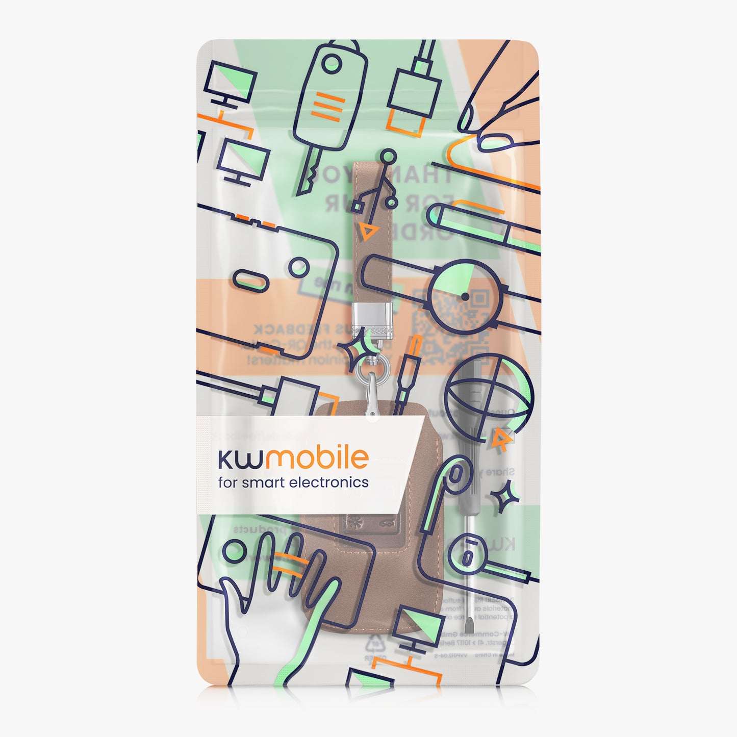 kwmobile Car Key Fob Cover made of Faux Leather compatible with Renault 4-Button Smartkey (Keyless Go only) - Key Fob Case - Cover