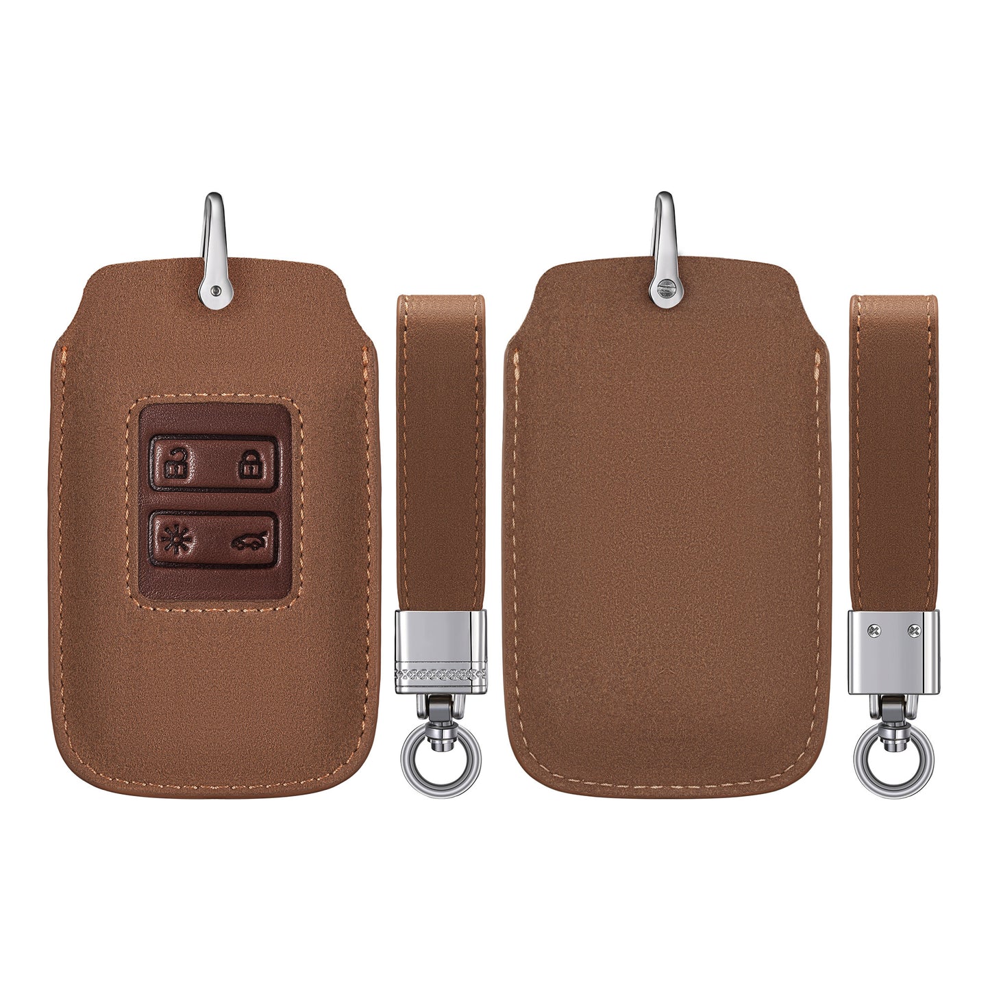 kwmobile Car Key Fob Cover made of Faux Leather compatible with Renault 4-Button Smartkey (Keyless Go only) - Key Fob Case - Cover