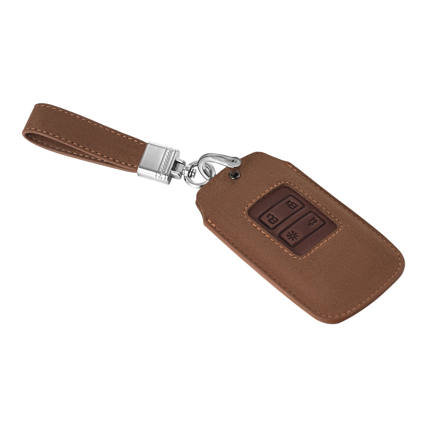 kwmobile Car Key Fob Cover made of Faux Leather compatible with Renault 4-Button Smartkey (Keyless Go only) - Key Fob Case - Cover
