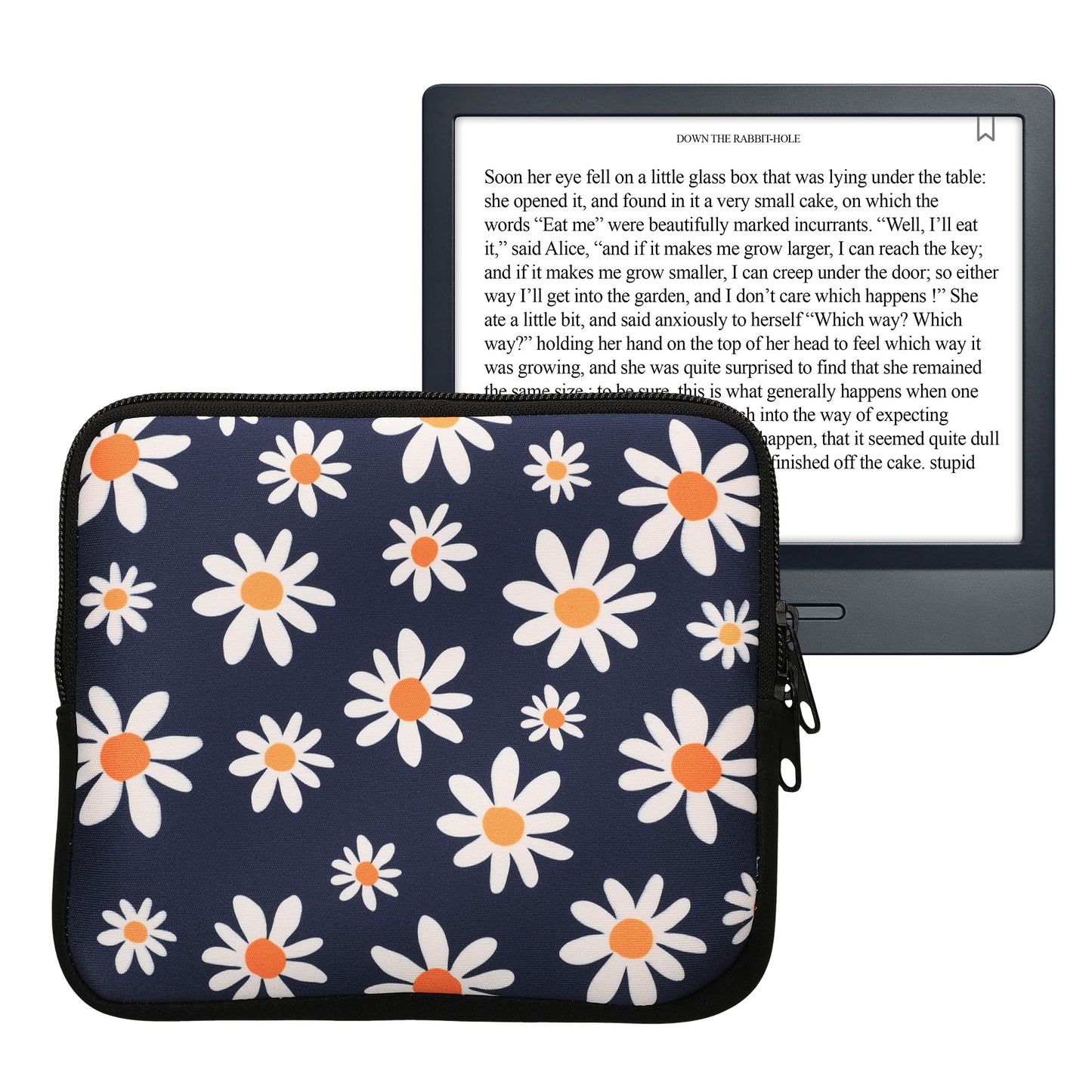 kwmobile Bag for eReader - Case Cover Galaxy Tree Meadow Grey Black - Inner Dimensions
