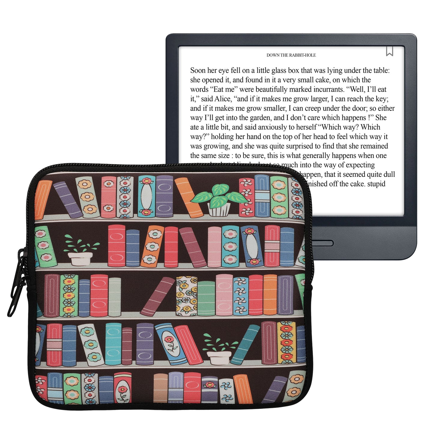 kwmobile Bag for eReader - Case Cover Galaxy Tree Meadow Grey Black - Inner Dimensions