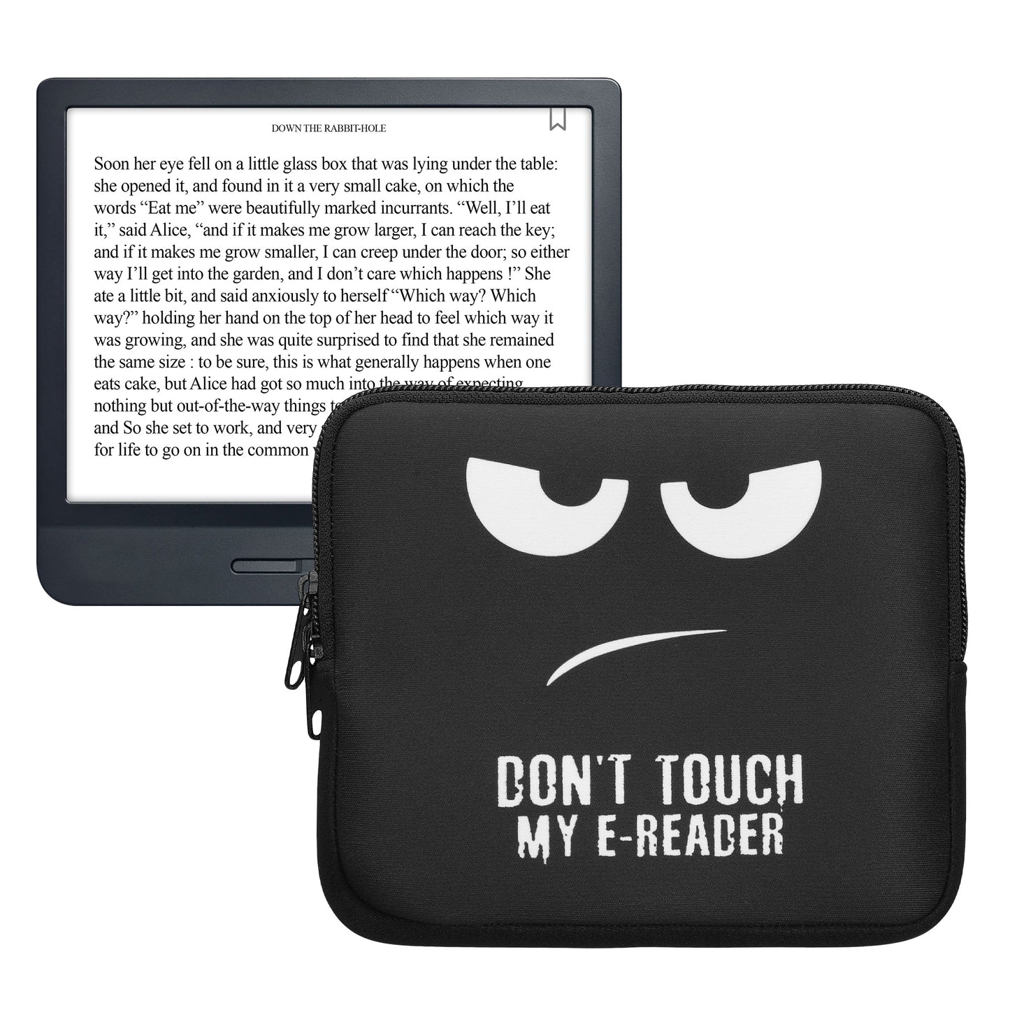 kwmobile Bag for eReader - Case Cover Galaxy Tree Meadow Grey Black - Inner Dimensions