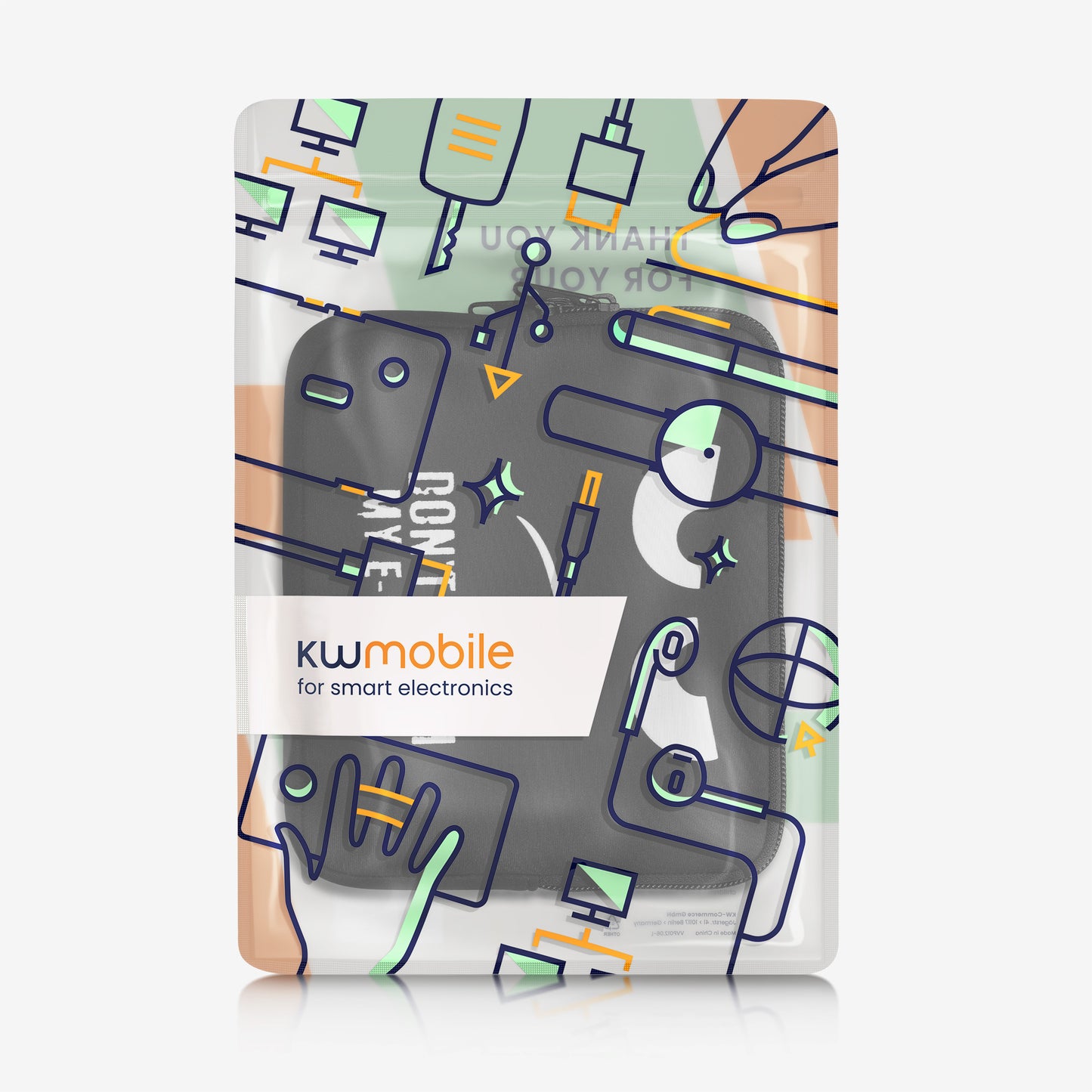 kwmobile Bag for eReader - Case Cover Galaxy Tree Meadow Grey Black - Inner Dimensions