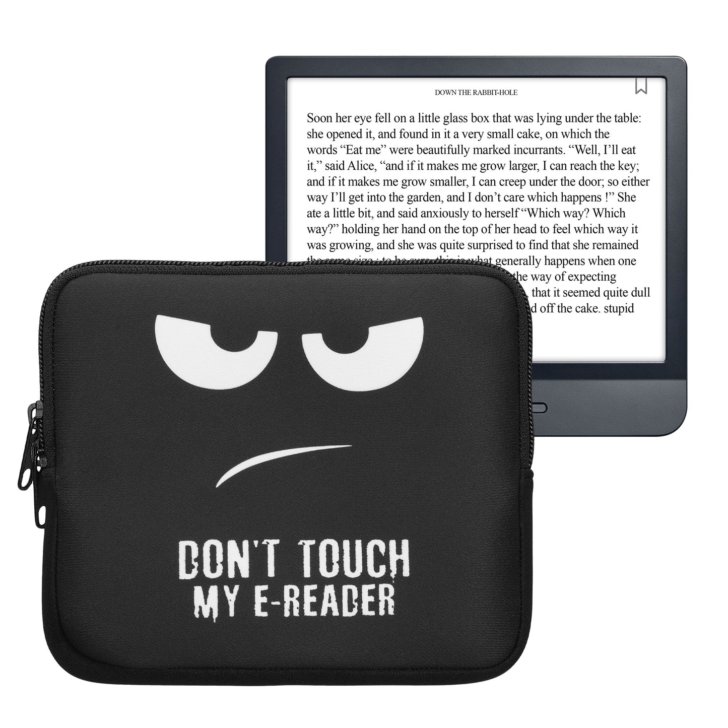 kwmobile Bag for eReader - Case Cover Galaxy Tree Meadow Grey Black - Inner Dimensions