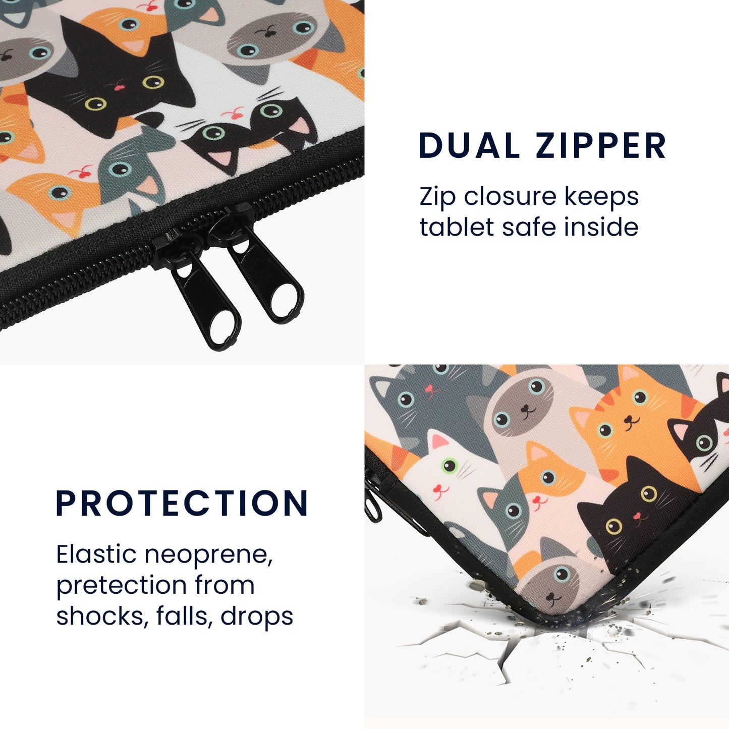 kwmobile Bag for eReader - Case Cover Galaxy Tree Meadow Grey Black - Inner Dimensions