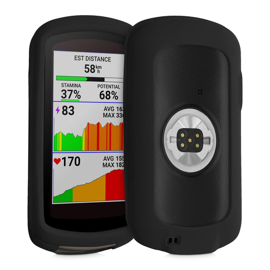 kwmobile Hülle kompatibel mit Garmin Edge 1040 / 1040 Solar - Silikon GPS Fahrrad Case Schutzhülle - in Schwarz Schwarz  