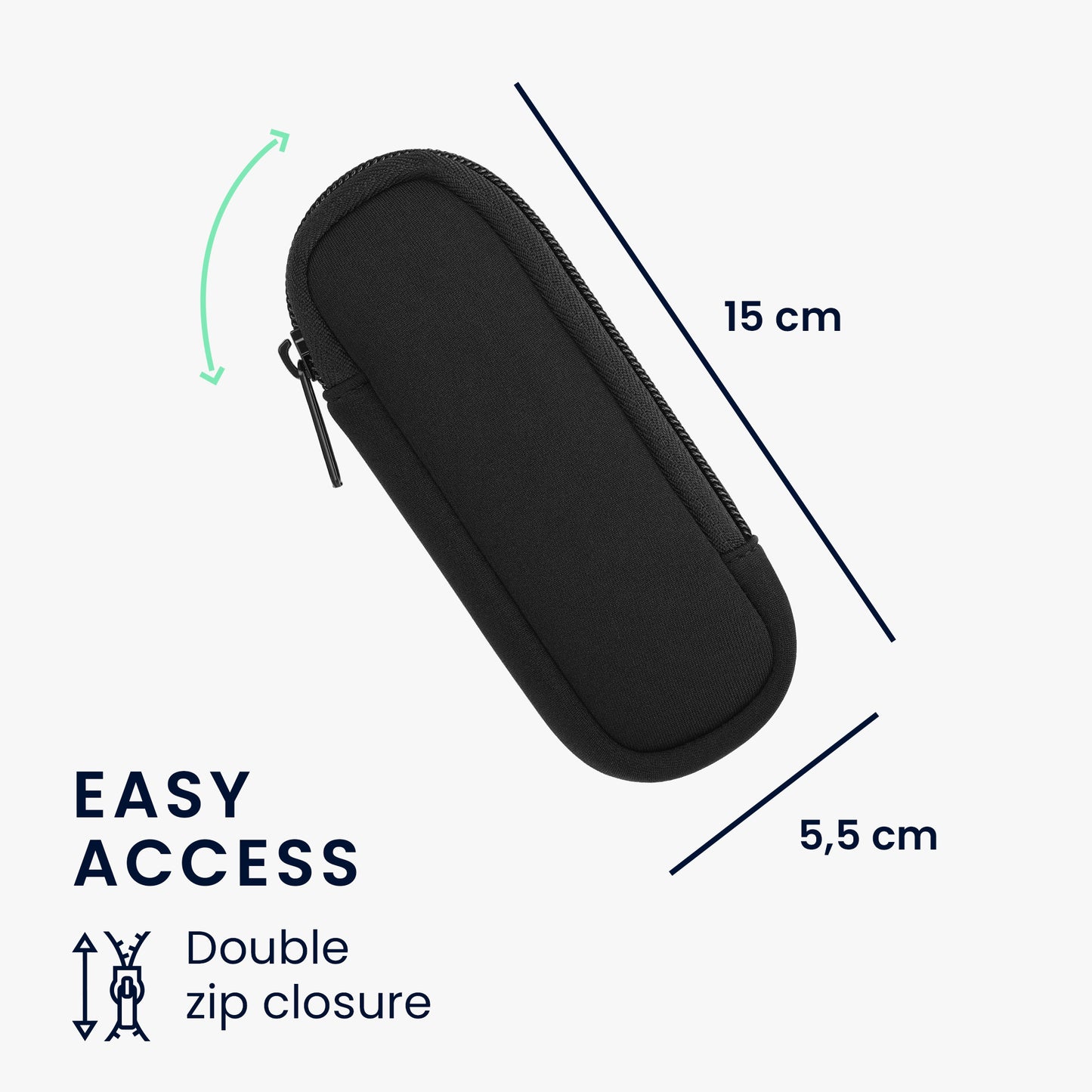 kwmobile Case for Universal Laser Pointer Case with Zipper - 14.5 x 5 cm Inner Dimensions