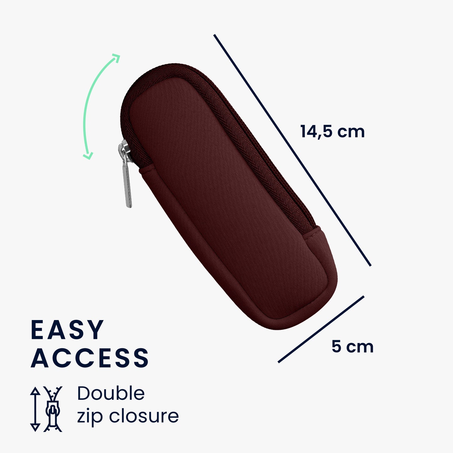 kwmobile Case for Universal Laser Pointer Case with Zipper - 14.5 x 5 cm Inner Dimensions