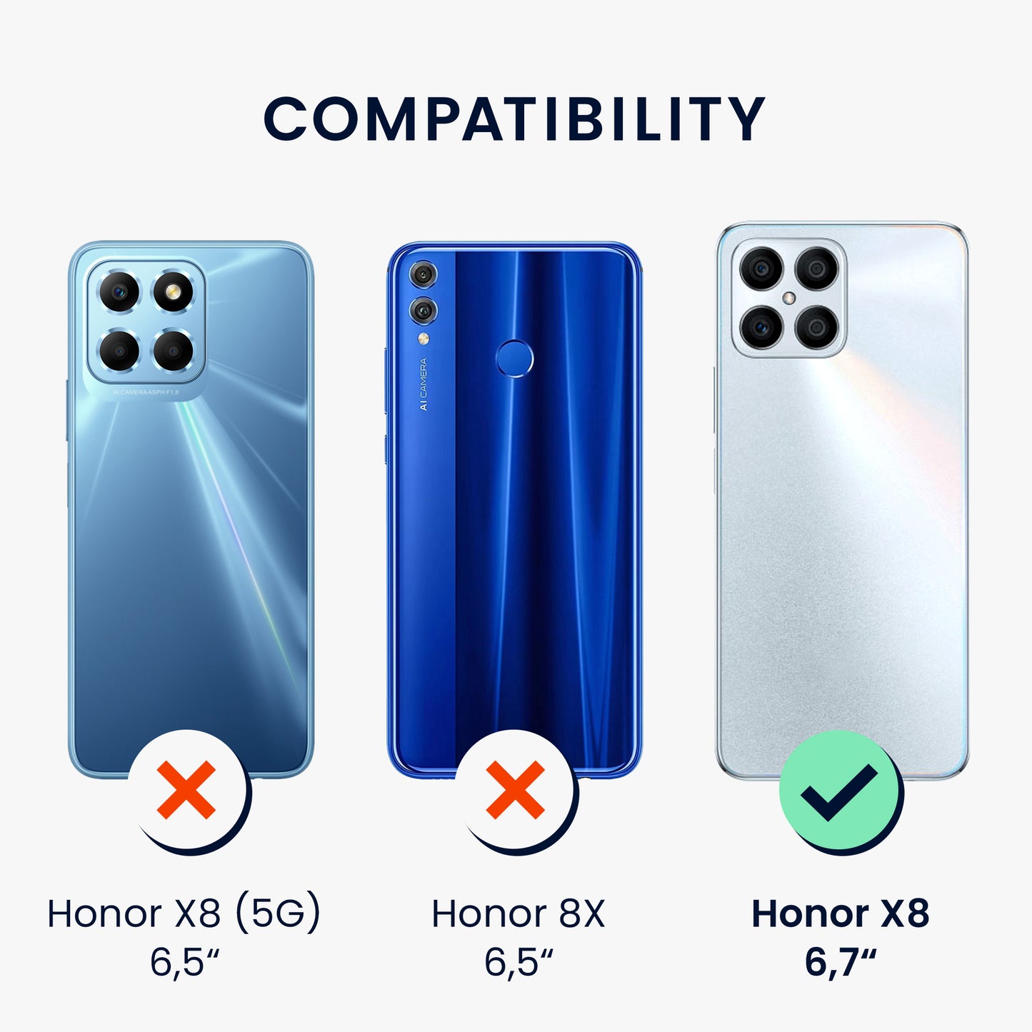 Case compatible with HONOR X8