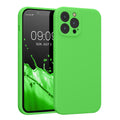 Rubberized Silicone Case with Camera Protection for Apple iPhone 13 Pro Max in Lime Green