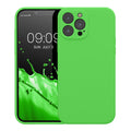Rubberized Silicone Case with Camera Protection for Apple iPhone 13 Pro Max in Lime Green