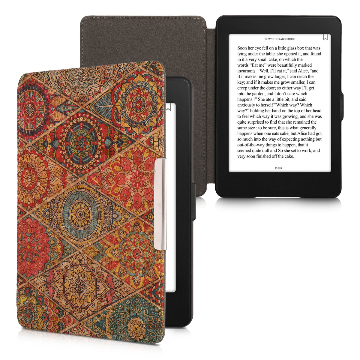 Amazon Kindle Paperwhite (2012-2017) Cork Flip Case Mandala Tiles