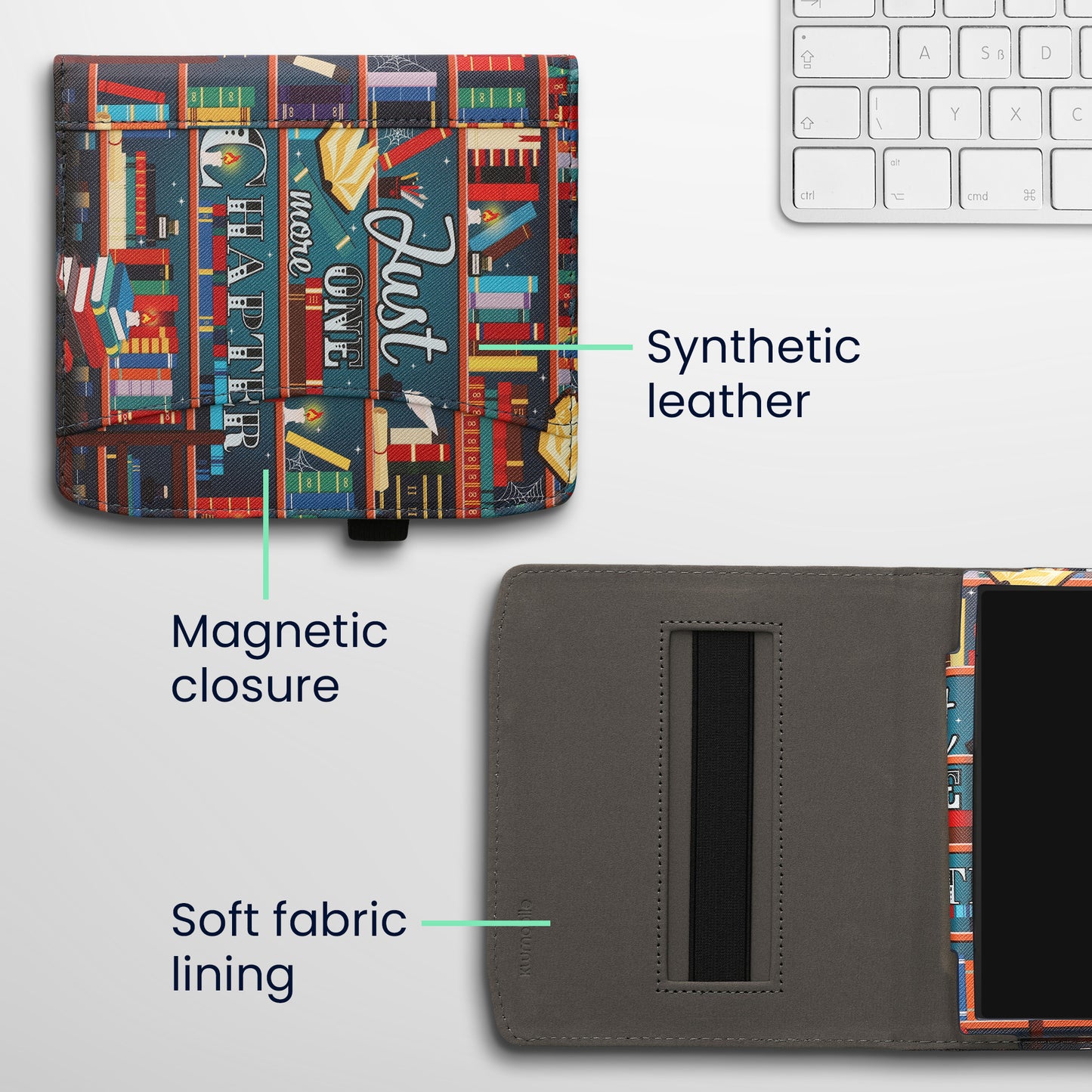 kwmobile Flip Case Compatible with Pocketbook Era / Era Color - Front Pocket Hand Strap