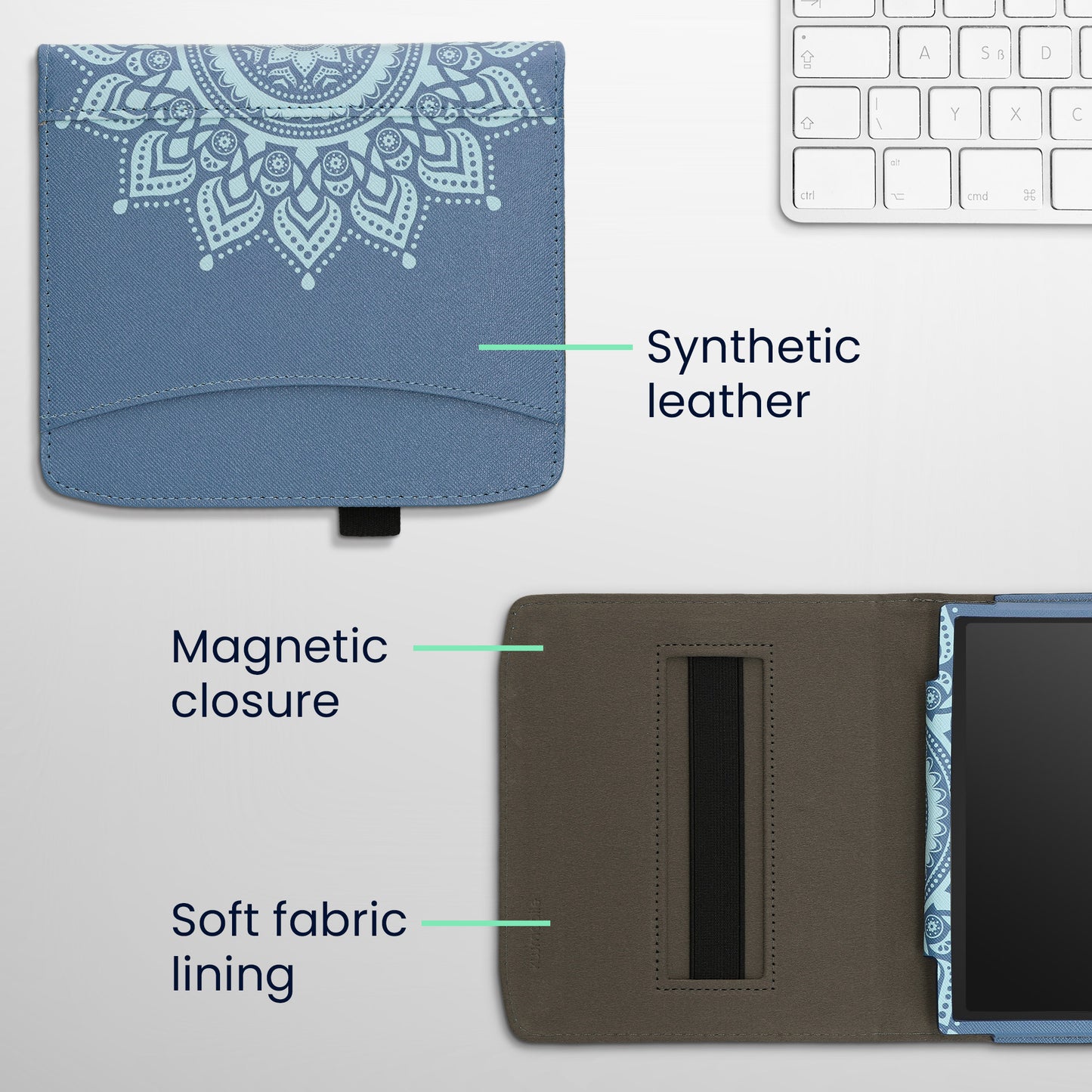 kwmobile Flip Case Compatible with Pocketbook Era / Era Color - Front Pocket Hand Strap
