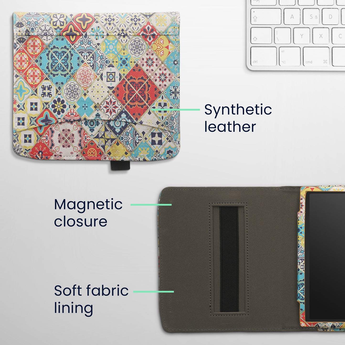 kwmobile Flip Case Compatible with Pocketbook Era / Era Color - Front Pocket Hand Strap