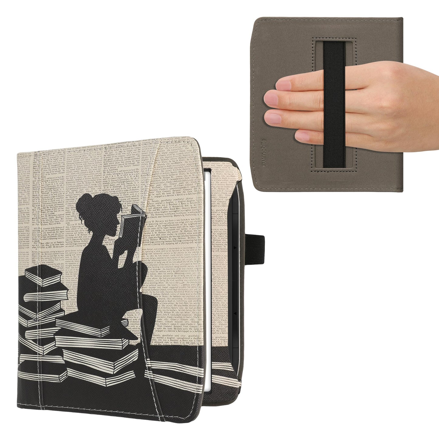 kwmobile Flip Case Compatible with Pocketbook Era / Era Color - Front Pocket Hand Strap