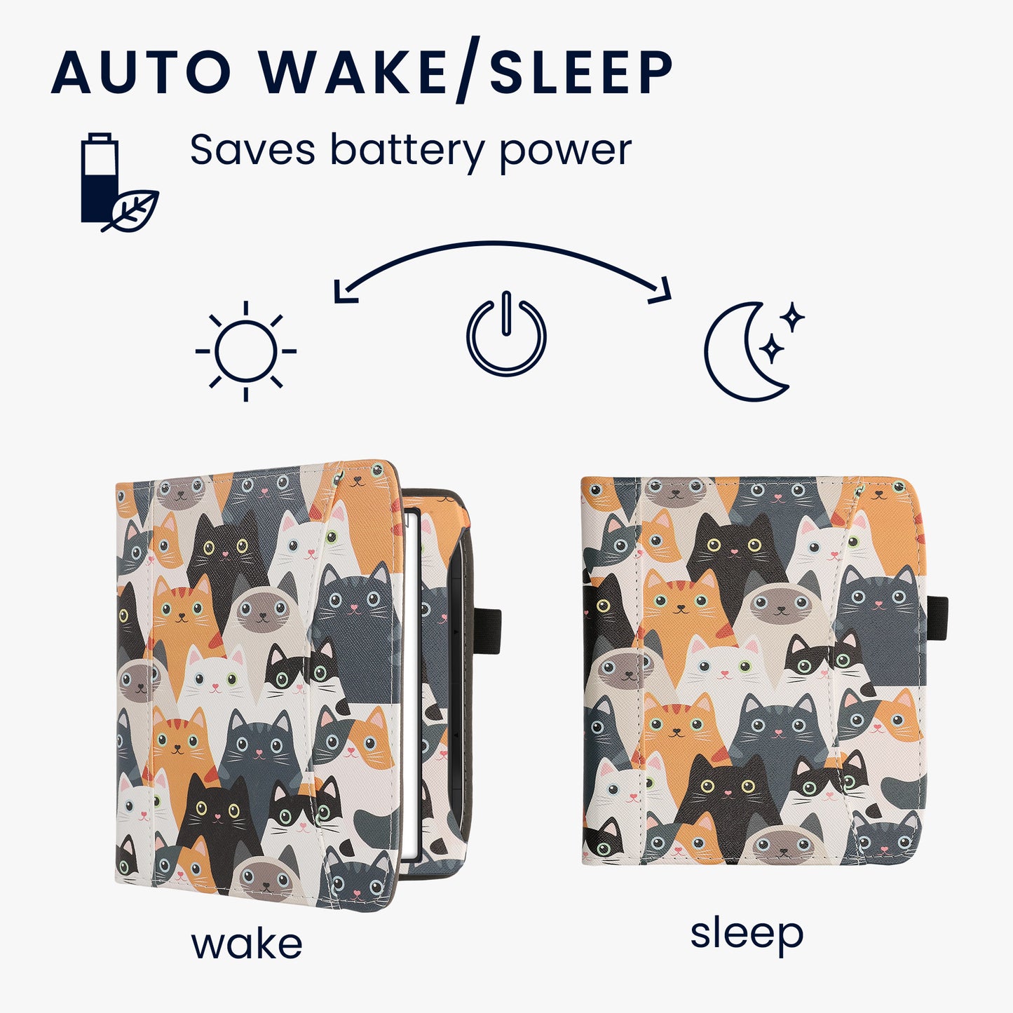kwmobile Flip Case Compatible with Pocketbook Era / Era Color - Front Pocket Hand Strap