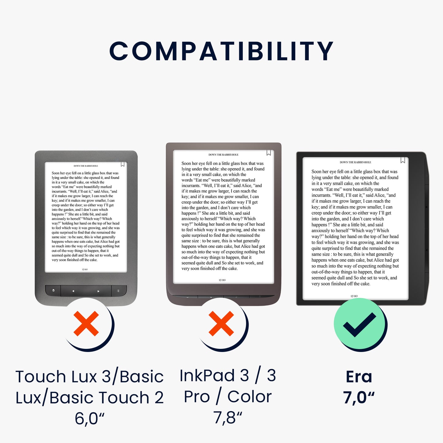 kwmobile Flip Case Compatible with Pocketbook Era / Era Color - Front Pocket Hand Strap
