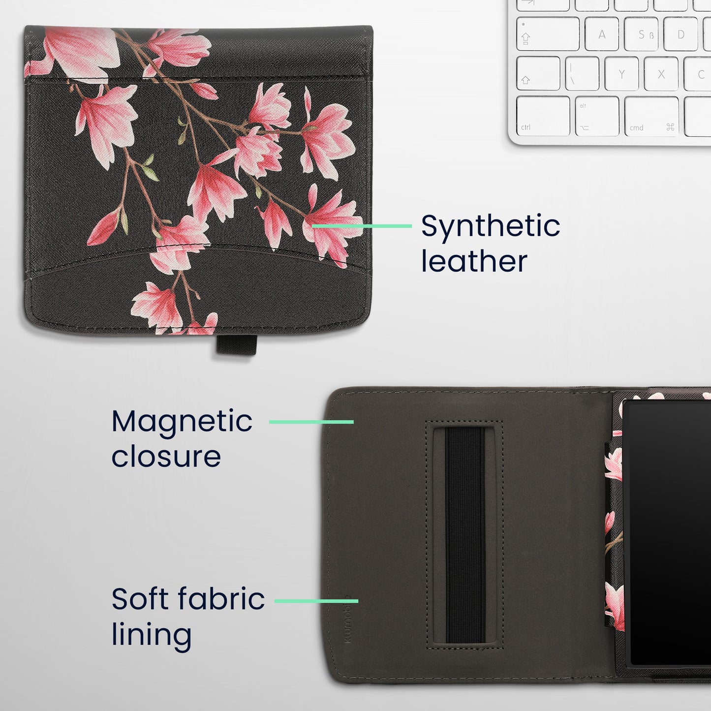 kwmobile Flip Case Compatible with Pocketbook Era / Era Color - Front Pocket Hand Strap