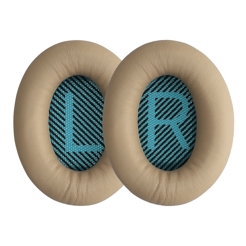 kwmobile 2x Ohr Polster kompatibel mit Bose Soundlink Around-Ear Wireless II - Kopfhörer Ohrpolster aus Schafsleder - Leder Polster für Over Ear Headphones Beige  